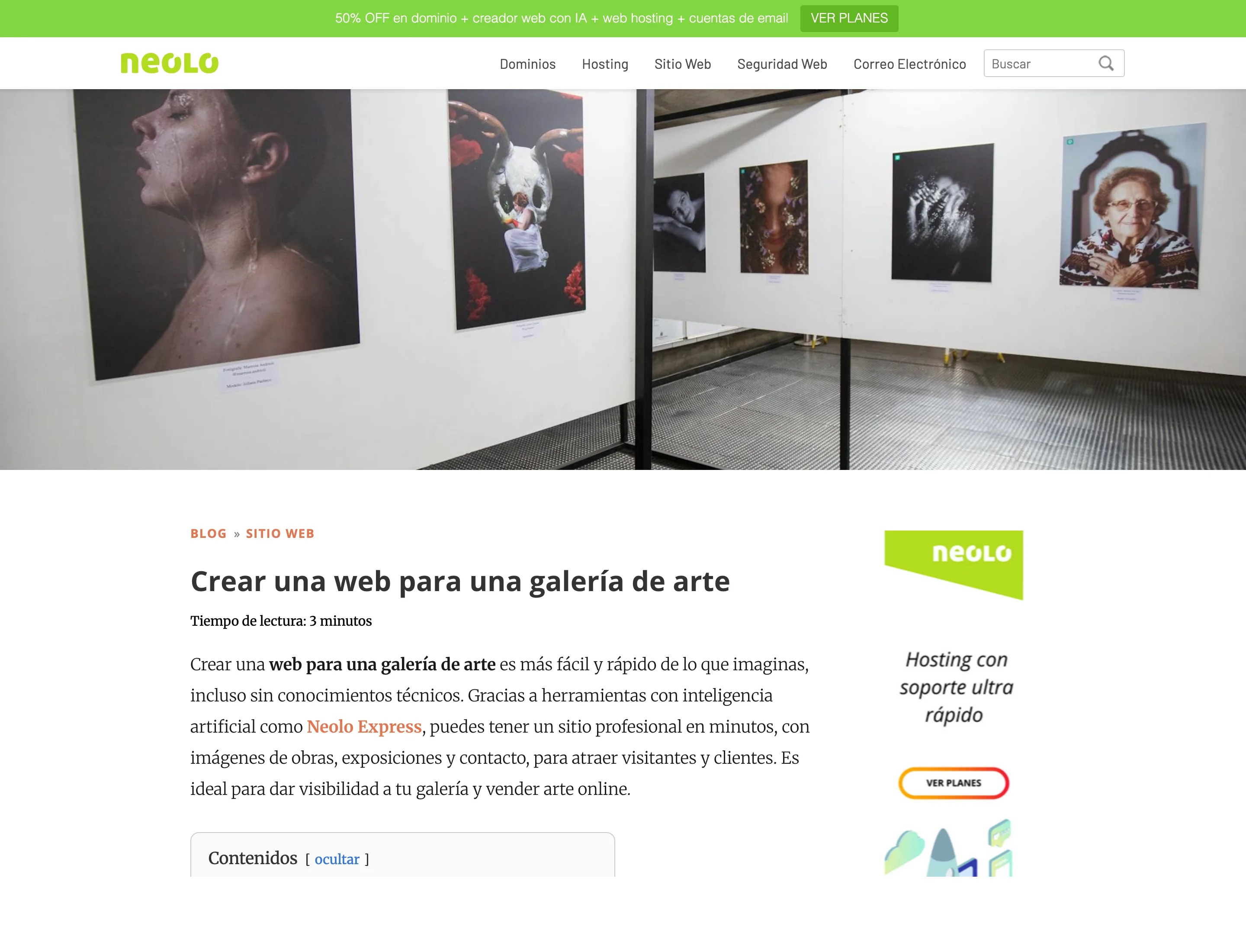 Artículo de Neolo con el producto integrado de forma natural